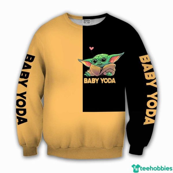 I Not Short I’m Baby Yoda Size Star Wars All Over Print 3D Shirt - 3D Sweatshirt - Yellow