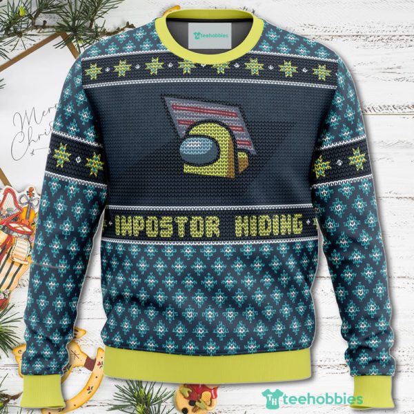 impostor hiding among us christmas sweater for men women 1 hikOb 600x600px Impostor Hiding Among Us Christmas Sweater For Men Women