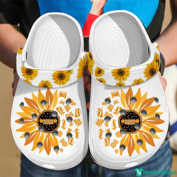 jeep sunflower crocs classic clogs shoes for men women3 600x600px Jeep Sunflower Lover Best Gift Clog Shoes