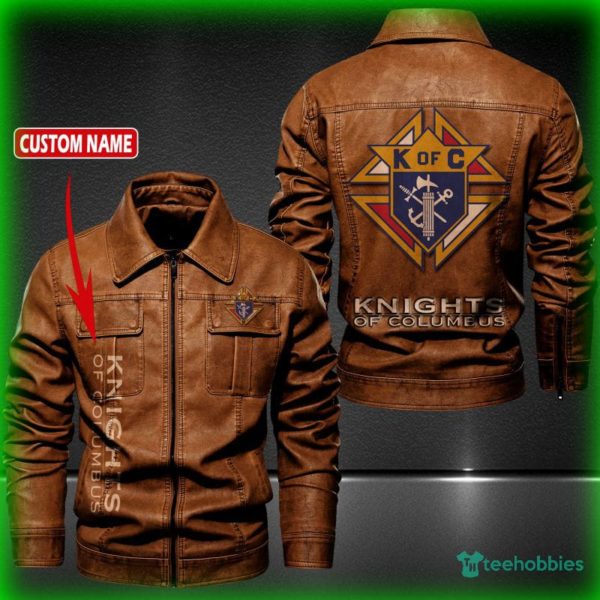 knights of columbus personalized name fleece leather jacket 3 q7ESQ 600x600px KNIGHTS OF COLUMBUS Personalized Name Fleece Leather Jacket