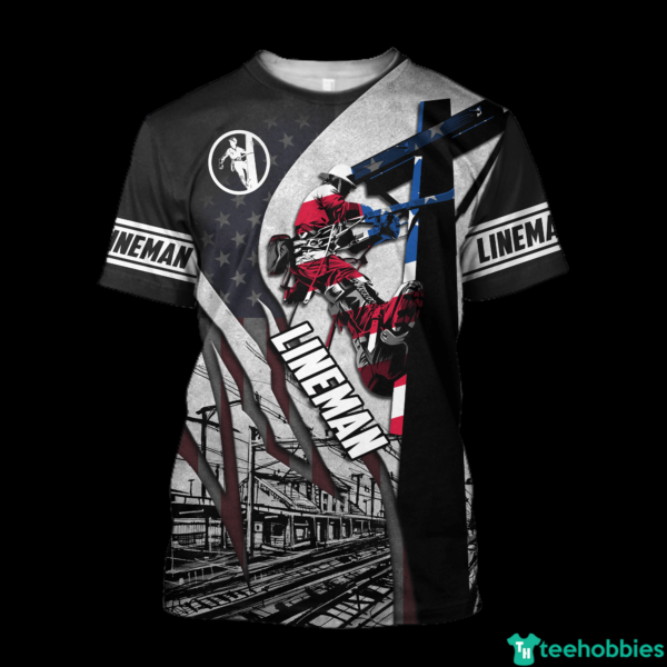Lineman Unisex 3D All Over Print - 3D T-Shirt - Dark Grey