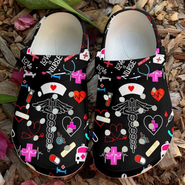 Lover Nurse Enjoy Life Best Gift Clog Shoes - Clog Shoes - Black