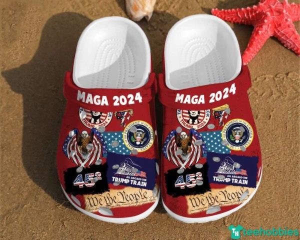 Maga 2024 Trump 2024 Independence Day Gift 4th Of July Clog Shoes - Clog Shoes - Navy