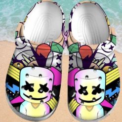 Marshmello Funny Clog Shoes For Mens And Womens - Clog Shoes - Purple