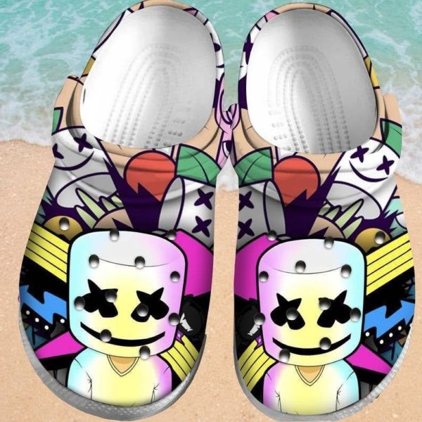 Marshmello Funny Clog Shoes For Mens And Womens - Clog Shoes - Purple