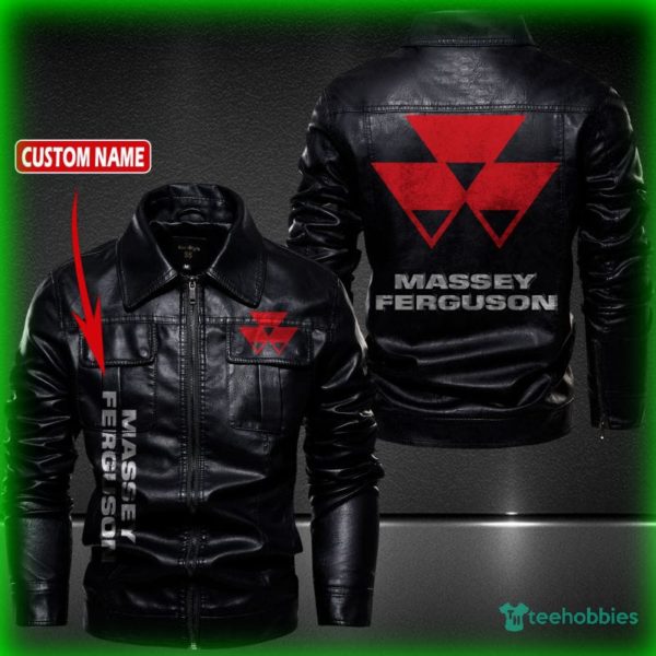 massey ferguson personalized name fleece leather jacket 1 2P6hJ 600x600px Massey Ferguson Personalized Name Fleece Leather Jacket