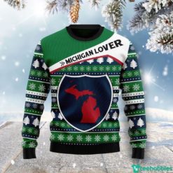 Michigan Lover Michigan Map Ugly Sweater - AOP Sweater - Green