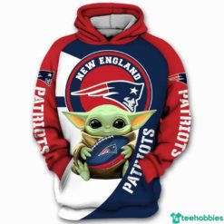 New England Baby Yoda Star Wars All Over Print 3D Hoodie - 3D Hoodie - Red