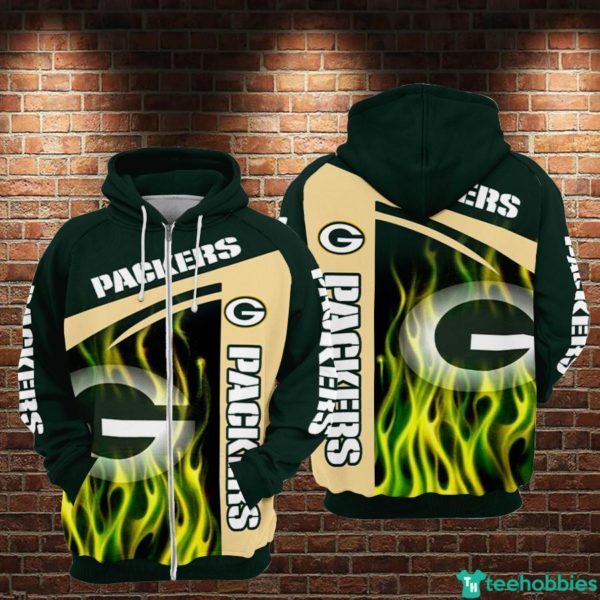 NFL Fashion Packers Team All Over Print Hoodie Zip Hoodie For Fans - 3D Zip Hoodie -