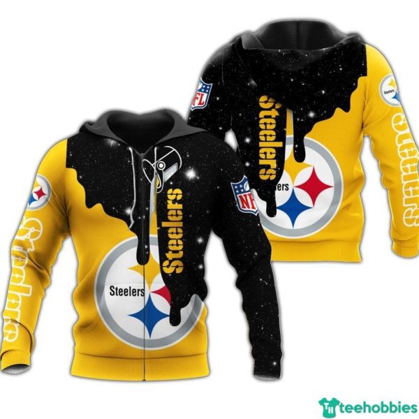 NFL Pittsburgh Steelers Fans All Over Print 3D T-Shirt Hoodie Zip Hoodie - 3D Zip Hoodie - Yellow