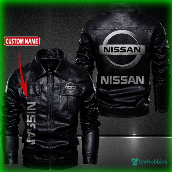 nissan personalized name fleece leather jacket 1 VKTGG 600x600px Nissan Personalized Name Fleece Leather Jacket