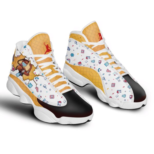 Nurse Life Strong Nurse Best Gift Air Jordan 13 Shoes - Women's Air Jordan 13 - White