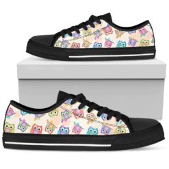 Nursery Owl Best Gift Low Top Shoes - Women's Shoes - Black