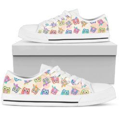 Nursery Owl Best Gift Low Top Shoes - Men's Shoes - White