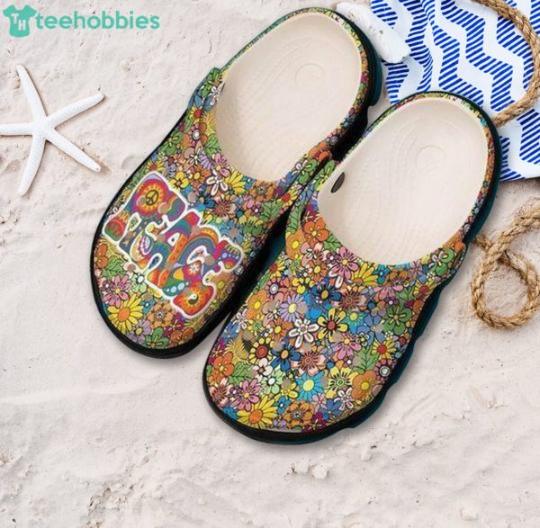 peace flowers unisex clog shoes for women men 1 lI6ni 600x587px Peace Flowers Unisex Clog Shoes For Women, Men