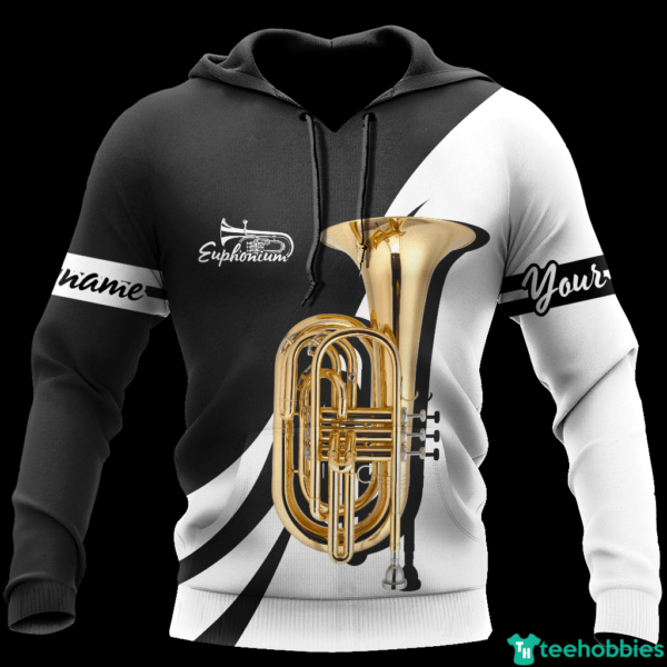 Personalized Name Euphonium Music 3D Shirt - 3D Hoodie - White