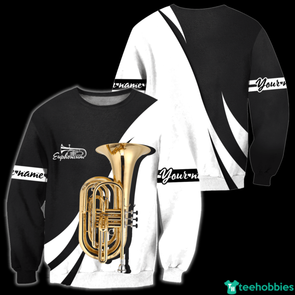 Personalized Name Euphonium Music 3D Shirt - 3D Sweatshirt - White