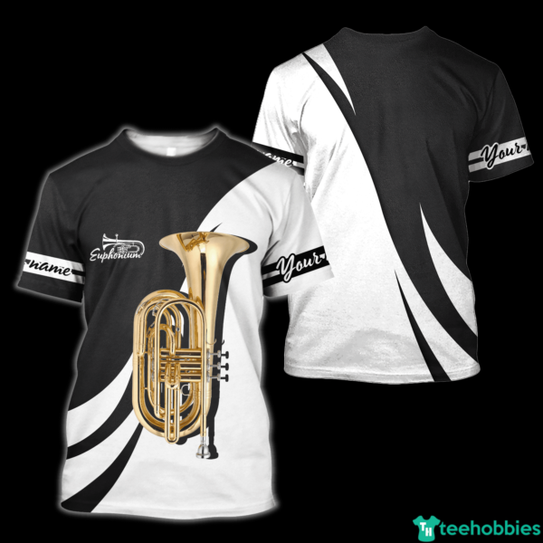 Personalized Name Euphonium Music 3D Shirt - 3D T-Shirt - White