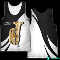 Personalized Name Euphonium Music 3D Shirt - Hollow Tanktop - White