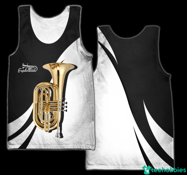 Personalized Name Euphonium Music 3D Shirt - Hollow Tanktop - White