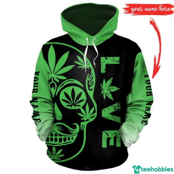Personalized Name Like A Regular Dad But Higher Weed Dad Gift For Dad All Over Print Hoodie - 3D Hoodie - Green