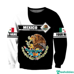 Personalized Name Mexico All Over Print 3D Shirt - 3D Sweatshirt - Black