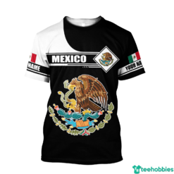Personalized Name Mexico All Over Print 3D Shirt - 3D T-Shirt - Black