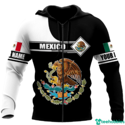 Personalized Name Mexico All Over Print 3D Shirt - 3D Zip Hoodie - Black