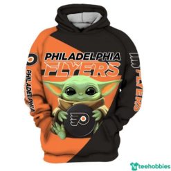 Philadelphia Flyers Baby Yoda Star War All Over Print 3D Hoodie - 3D Hoodie - Black