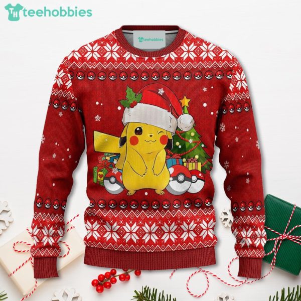 pikachu pokemon anime christmas sweater for men women 1 pj3yS 600x600px Pikachu Pokemon Anime Christmas Sweater For Men Women