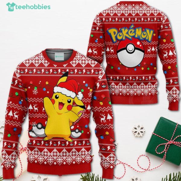 pikachu santa christmas sweater pokemon anime xmas shirt for men women 1 OnRMQ 600x600px Pikachu Santa Christmas Sweater Pokemon Anime Xmas Shirt For Men Women