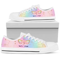 Pink Unicorn Best Gift Low Top Shoes - Men's Shoes - White