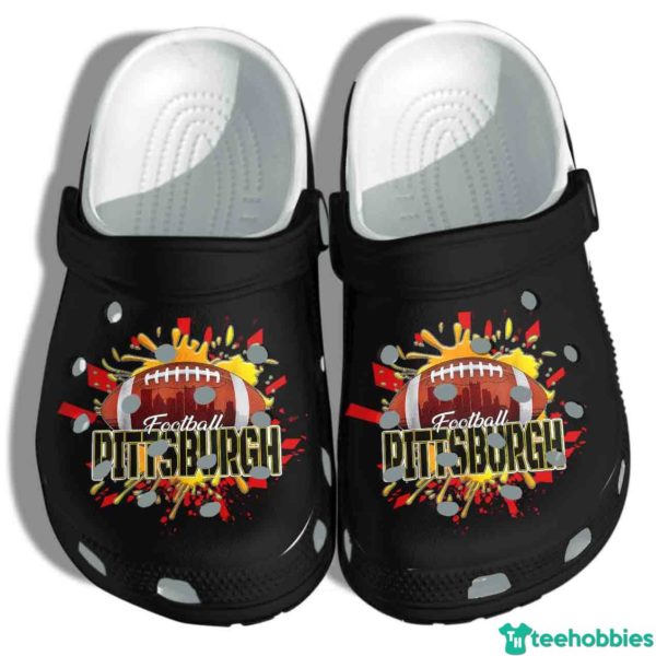 Pittsburgh Football Fans Clog Shoes - Clog Shoes - Black