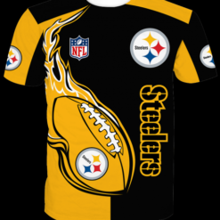 Pittsburgh Steelers NFL Team All Over Print 3D Shirt - 3D T-Shirt - Yellow