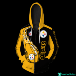 Pittsburgh Steelers NFL Team All Over Print 3D Shirt - 3D Zip Hoodie - Yellow