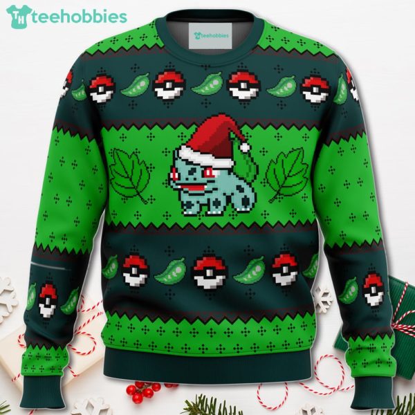 pokemon bulbasaur christmas sweater for men women 1 0GvFg 600x600px Pokemon Bulbasaur Christmas Sweater For Men Women