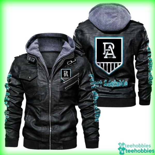 power port adelaide football club afl leather jacket 1 iwr5o 600x600px Power Port Adelaide Football Club AFL Leather Jacket