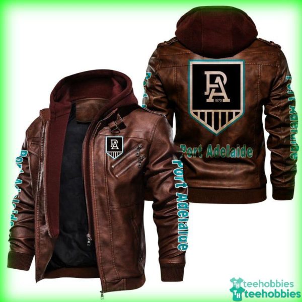 power port adelaide football club afl leather jacket 2 fbHvF 600x600px Power Port Adelaide Football Club AFL Leather Jacket