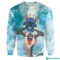 Rafiki & Stitch Cartoon 3D T-Shirt Hoodie Sweatshirt - 3D Sweatshirt - Light Blue