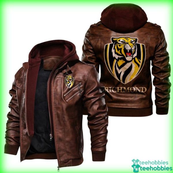 richmond football club richmond tigers leather jacket hoodie gift for fathers day 1 ztMEi 600x600px Richmond Football Club Richmond Tigers Leather Jacket Hoodie Gift For Father's Day