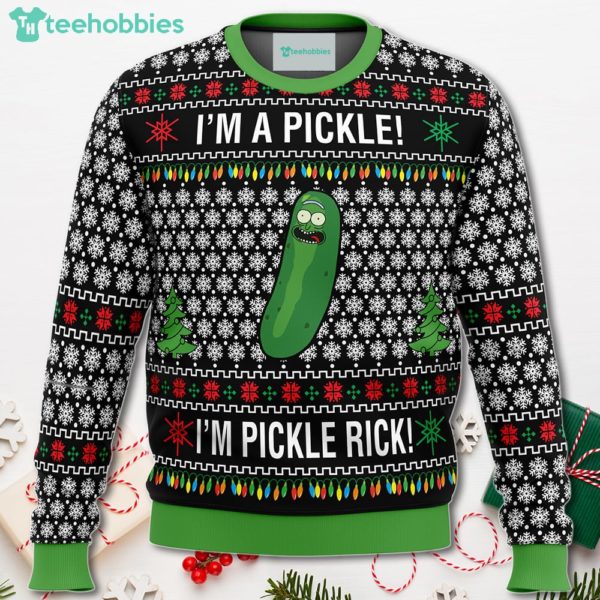 rick and morty pickle rick christmas sweater for men women 1 Jf98k 600x600px Rick And Morty Pickle Rick Christmas Sweater For Men Women