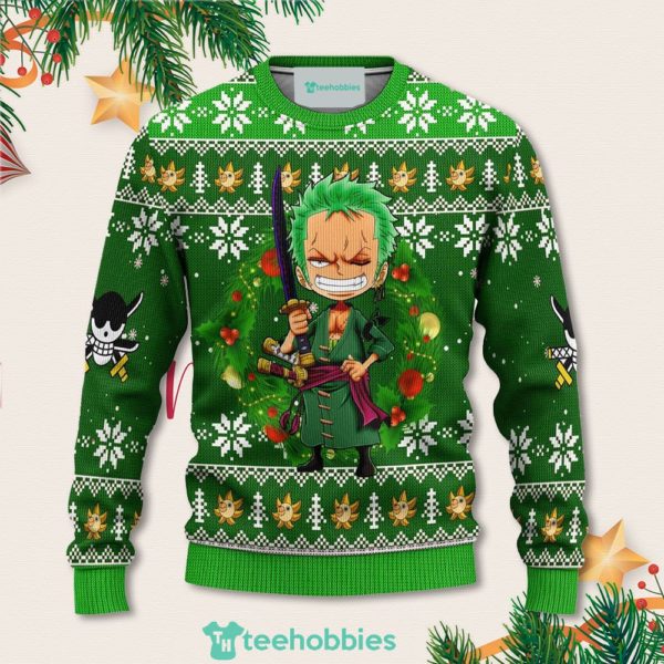 roronoa zoro one piece anime christmas sweater xmas for men women 1 iGOKL 600x600px Roronoa Zoro One Piece Anime Christmas Sweater Xmas For Men Women
