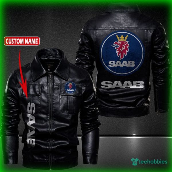 saab personalized name fleece leather jacket 1 CpUK1 600x600px Saab Personalized Name Fleece Leather Jacket