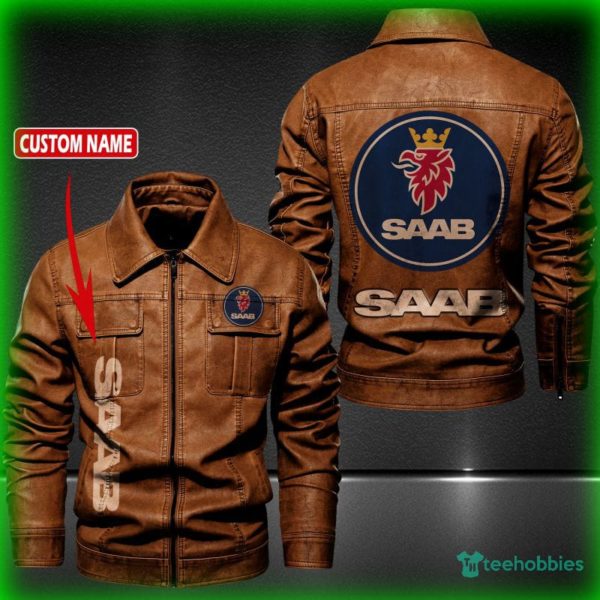 saab personalized name fleece leather jacket 2 TDE2c 600x600px Saab Personalized Name Fleece Leather Jacket