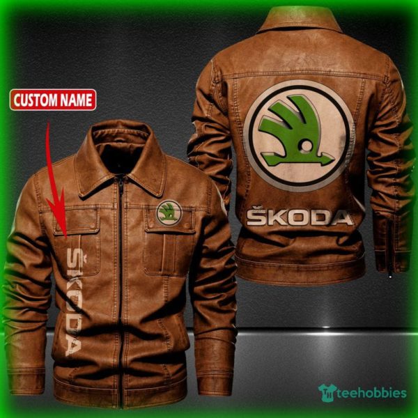 skoda auto personalized name fleece leather jacket 2 vQXL6 600x600px Skoda Auto Personalized Name Fleece Leather Jacket