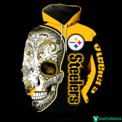 Skull Pittsburgh Steelers Fans All Over Print 3D Shirt - 3D Hoodie - Yellow