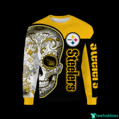 Skull Pittsburgh Steelers Fans All Over Print 3D Shirt - 3D Sweatshirt - Yellow