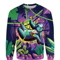 Sloth Drink Coffee All Over Print 3D Shirt - 3D Sweatshirt - Purple