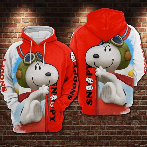 Snoopy Lover All Over Print 3D Hoodie - 3D Hoodie - Red