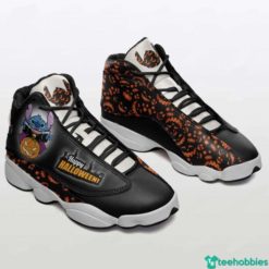 Stitch Pumpkin Happy Halloween Air Jordan J13 Shoes - Women's Air Jordan 13 - Black